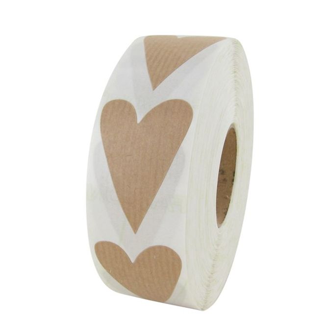 Hovedbilde Etiketter hjerte miljø brun ribbet papir 17x30mm 