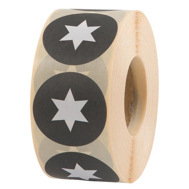 Hovedbilde Etikett stjerne grå 40mm 1000 stk.