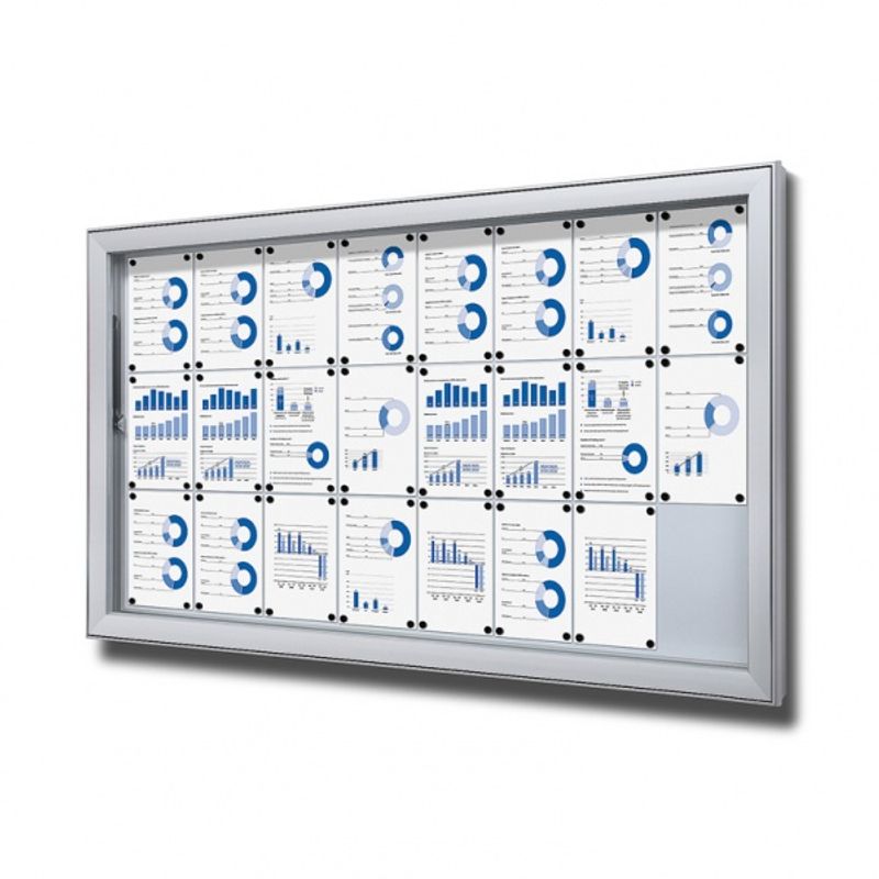 Oppslagsskap 24 x A4 magnetisk 