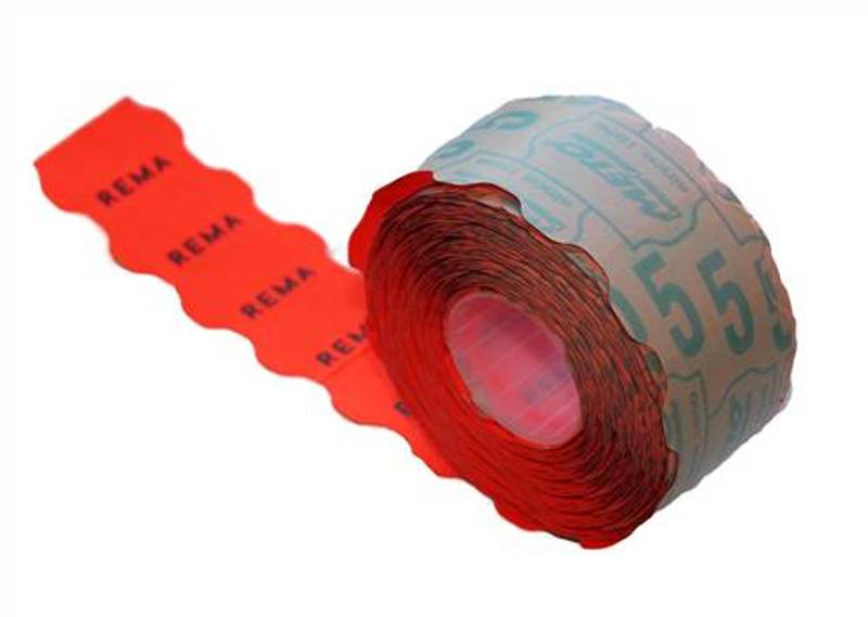 Meto etikett fl. rød 32x19mm REMA