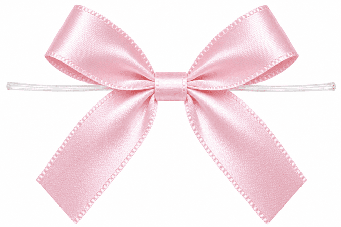 Hovedbilde Satengsløyfe rosa 80x55mm 50stk.