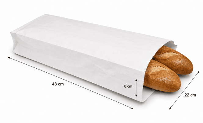 Hovedbilde Papirpose hvit 5 kilo 22x48cm 500 stk.