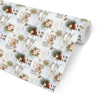 Gavepapir White Christmas 57cm x 154m 80g FSC