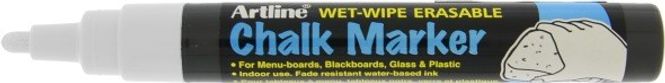 Hovedbilde Chalk marker 4mm spiss hvit Artline 12 stk.