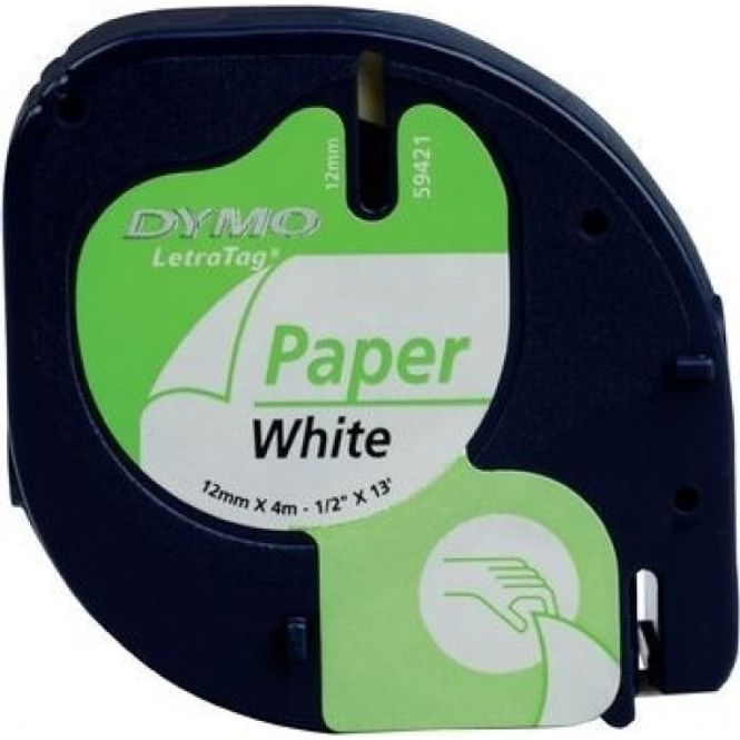 Hovedbilde Tape LetraTag Papir 12mmx4m hvit