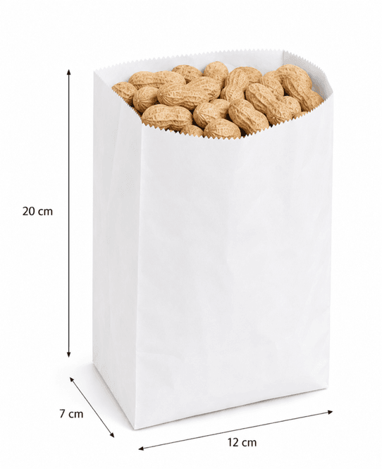 Hovedbilde Papirpose hvit 1 kilo 1000 stk.