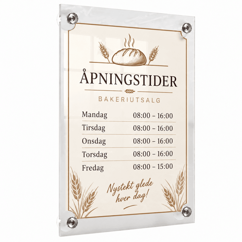Infoholder akryl A4 med sugekopper  
