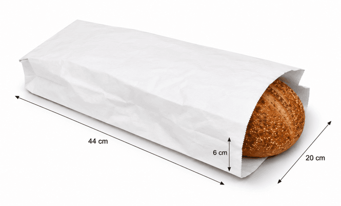 Hovedbilde Papirpose hvit 3 kilo 20x44cm 1000 stk.