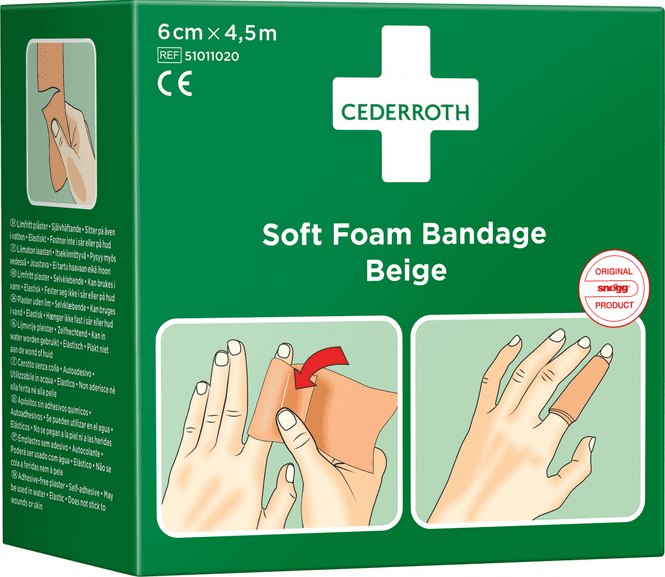 Hovedbilde Bandasje Soft Foam Beige 6cm x 4,5m