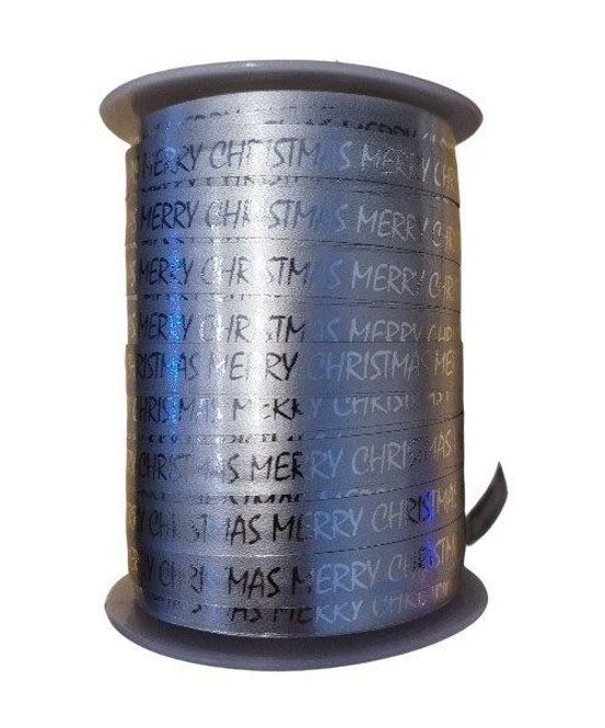 Hovedbilde Gavebånd sølv metall Merry Christmas 10mm x 250 ...