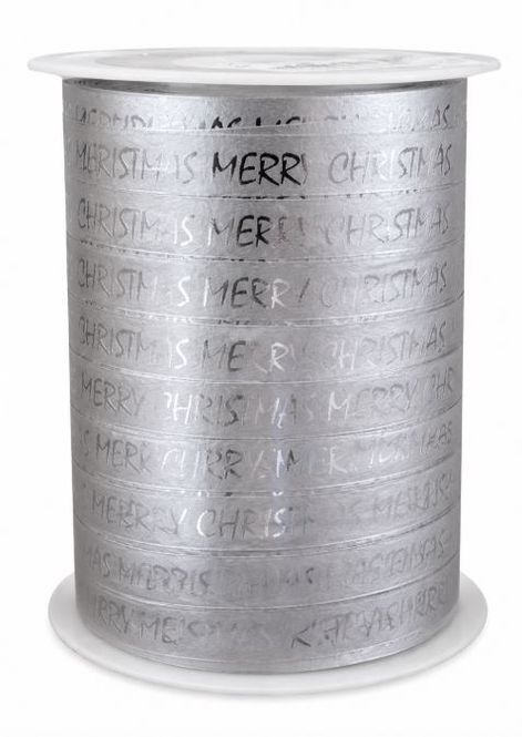 Hovedbilde Gavebånd sølv metall Merry Christmas 10mm x 250 ...
